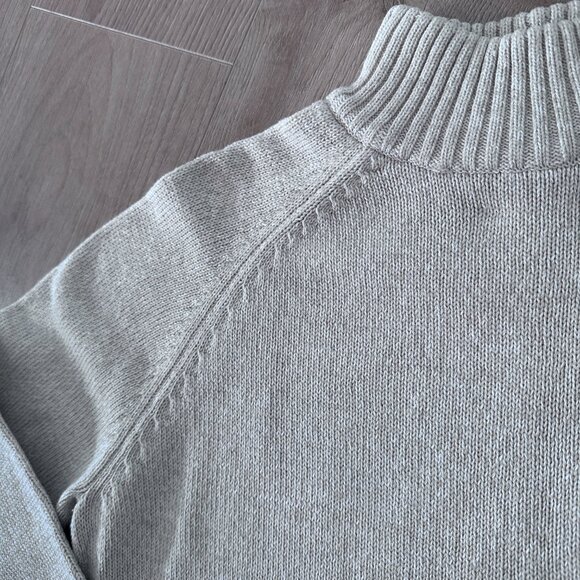Women’s Cotton Mock Neck Pull Over Sweater sz M - Oatmeal - Picture 3 of 9